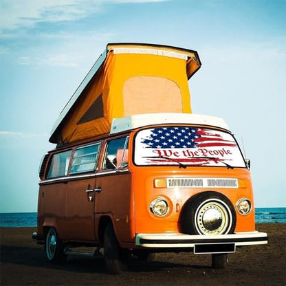 Vintage USA American Flag Car Windshield Sunshade Umbrella (57X31 Inch / styled45f-6)