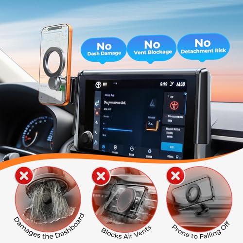 Car Phone Holder for Toyota RAV4 2025 2024 2023 2022 2021 2020 2019 7 (Fit for 2019-2025 RAV4, 7/8-Inch)