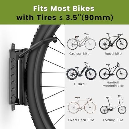Swivel Bike Wall Mount [2 Pack] (Black+Black / 2Pack)