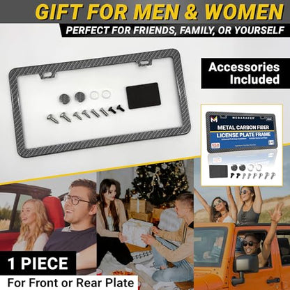Premium Slim License Plate Frame (Carbon Fiber Design / 1 Piece)