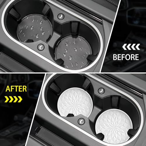 Car Coasters for Cup Holders [4 Pack] (4pack-white)
