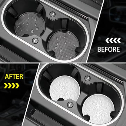 Car Coasters for Cup Holders [4 Pack] (4pack-white)
