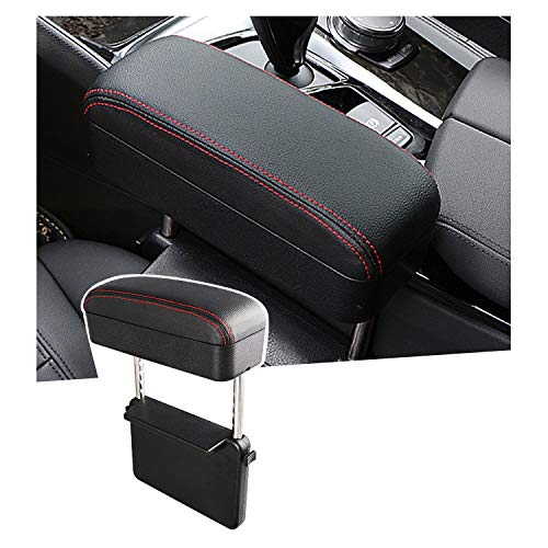 Auto Car Armrest Extender Support Elbow & Forearm Arm Wrist Rest Support Adjustable Height Comfort Pad Universal Fit for Most Car Models Center Console (Red with Organizer)