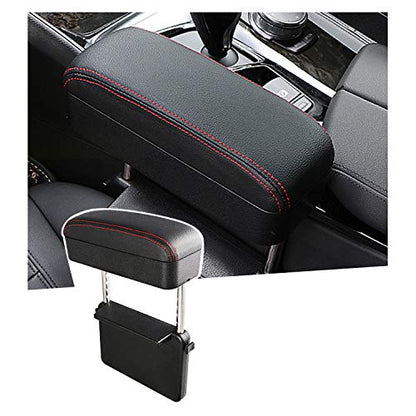 Auto Car Armrest Extender Support Elbow & Forearm Arm Wrist Rest Support Adjustable Height Comfort Pad Universal Fit for Most Car Models Center Console (Red with Organizer)