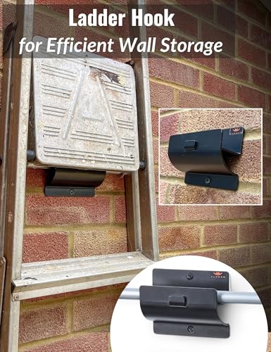 Ladder Hook Black Heavy Duty Garage Wall Hanger (Black / Single Hook)