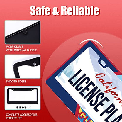 Personalise Guam Flag Stainless Steel License Plate Frame Fits US Standard (Guam Flag)