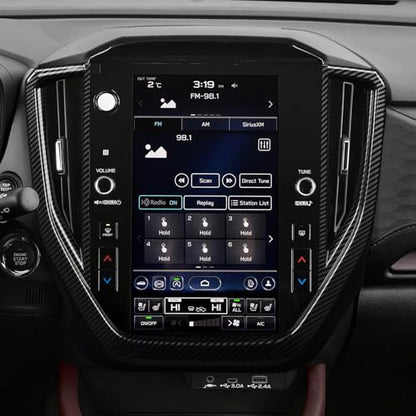 Car Center Console Navigation Panel Sticker ABS Carbon Fiber Decal Interior Trim Only for Subaru Forester 2025 2026 Accessories (Center Console Navigation Decal)