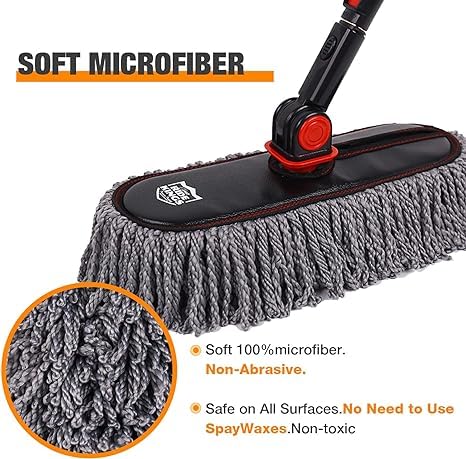 Car Duster Exterior with Extendable Handle (Gray)