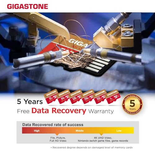 5 Years Data Recovery】 GIGASTONE 1TB Micro SD Card 4 (1TB 4K Camera Pro 4-Pack)