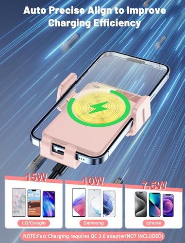 Wireless Car Charger Auto (Pink)