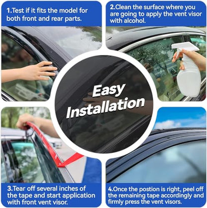 Window Visors Rain Guards for 2014 (2014-2020 Nissan Rogue)