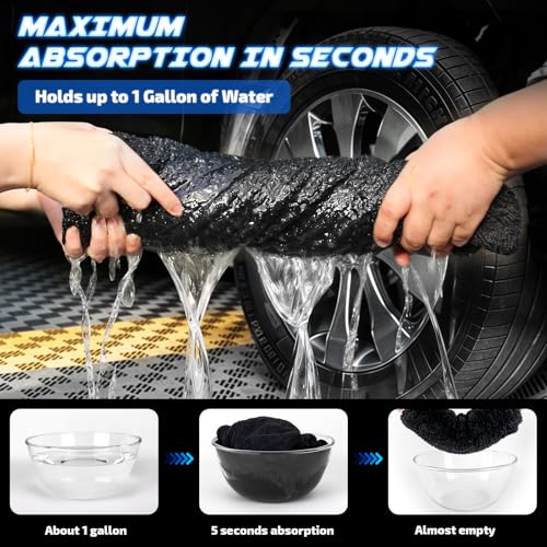 2 Pack 1200 GSM Car Drying Towels (Blue / Pack of 2)