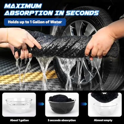 2 Pack 1200 GSM Car Drying Towels (Blue / Pack of 2)