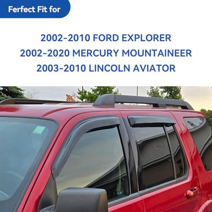 Window Visors Rain Guards for 2002 (2002-2010 Ford Explorer)