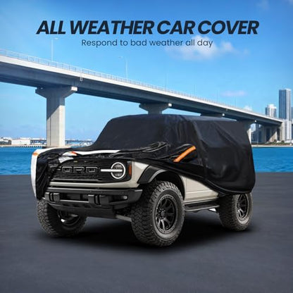 Multi Layer Car Cover Custom Fit for Ford Bronco 2 Door (Custom fit Ford Bronco 2 door/ Ford Bronco Sport / SUV car cover)