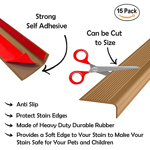 Stair Edge Protector (Stair Edge Protectors - 15 Pack / Brown)