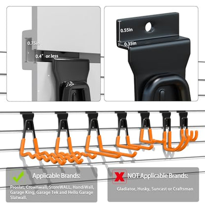 Slatwall Hooks 14 Pack Heavy Duty Multi Sizes (Orange / 14)