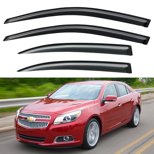 Window Visors Rain Guards for 2013 2014 2015 13 14 15 Chevy Malibu (2013-2015 Chevy Malibu)