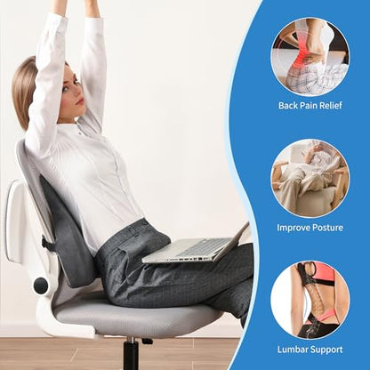 Lumbar Support Pillow for Office Chair (Gray-gel / Standart)