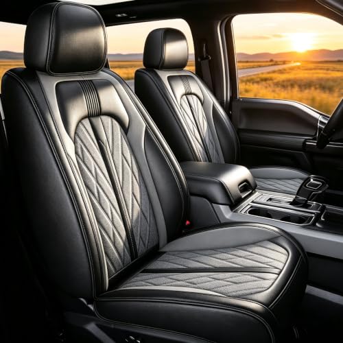 Custom Fit for Ford Ranger Seat Covers 2026 2025 (5 Seats #073 Black&Grey)