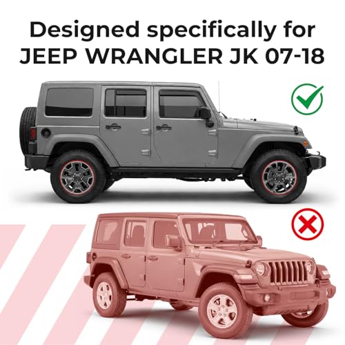 Window Deflectors Smoke Tinted In (For Wrangler JK 07-18)