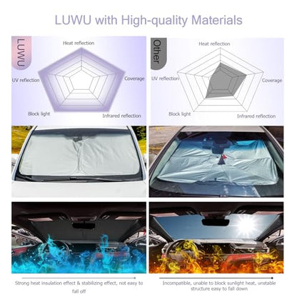 for 2025 2026 Toyota Camry Windshield Sun Shade Windshield Sunshades 2025 2026 Toyota Camry Accessories Sunshade Cover Block UV Ray Front Window Sunshade (2025 2026 Toyota Camry)