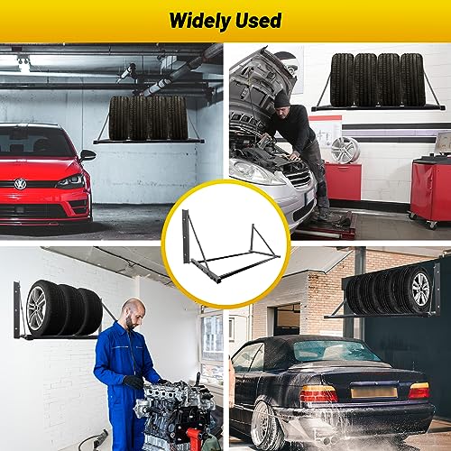 Adjustable Tire Rack Wall Mount for Garage (Grey (32"-48"))