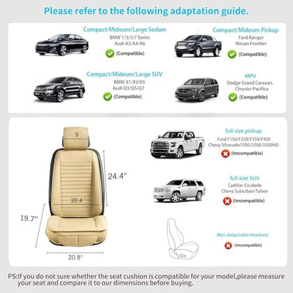 2pc Car Seat Covers (Beige / 2x Front Seat Covers)