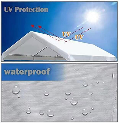 10' x20' Carport Replacement Canopy Cover White (10' x 20' / White)