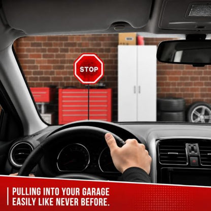 Flashing LED Stop Sign Garage Parking Assistant System (Black & Red - 1 Pack)