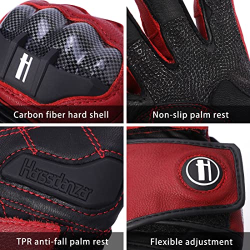 Unisex Leather Motorcycle Touch Gloves KM045 Oxblood (X-Large / Oxblood/Black)