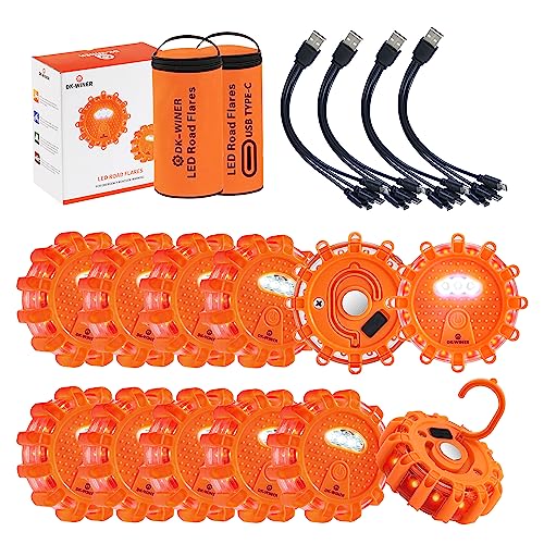 12 Pack LED Road Flares (12pack rechargeable)