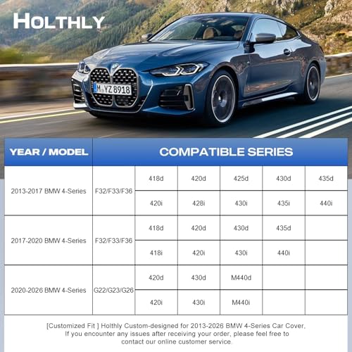 10 Layers Car Cover Custom Fit for BMW 4Series (Black Gray / Custom Fit for BMW 4-Series)