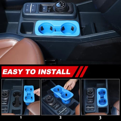 Center Console Cup Holder Insert for Ford Maverick 2022 (Blue)