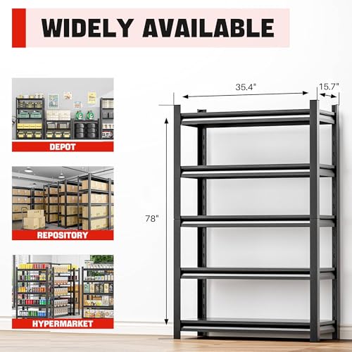 Garage Shelving Storage Rack (16"D x36"W x78"H)