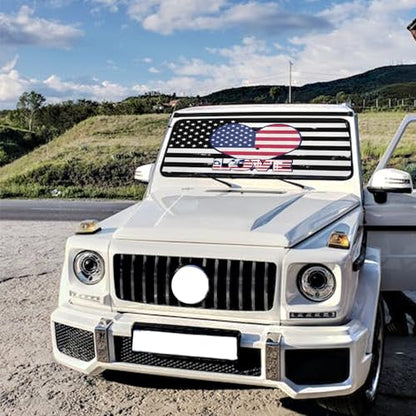 American Flag Heart Car Windshield Sun Shade Umbrella Car Windshield Foldable Car Umbrella Sun Shade Cover Car Visor Car Umbrella for SUV Truck Cars Sunshade (One Size / American Flag Heart)