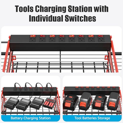 Red Power Tool Organizer Wall Mount (6FT / Red)