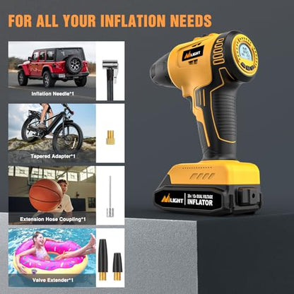 Cordless Tire Inflator 150PSI 20V (Ac/DC Handheld Tire Inflator)