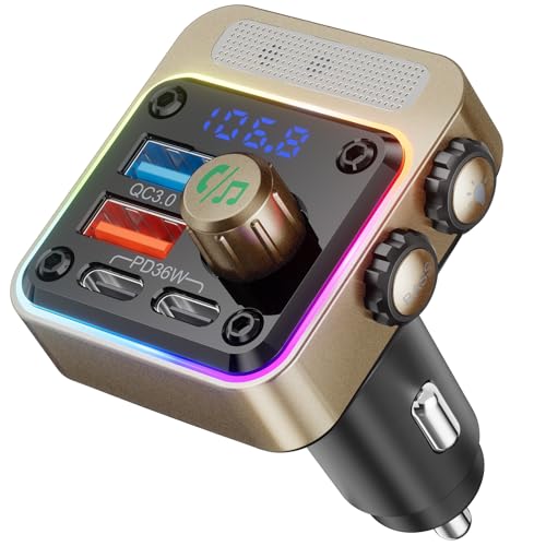 54W Bluetooth 5.3 Car Adapter (Gold)