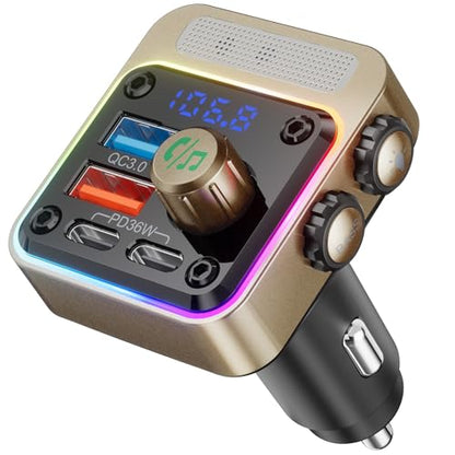 54W Bluetooth 5.3 Car Adapter (Gold)