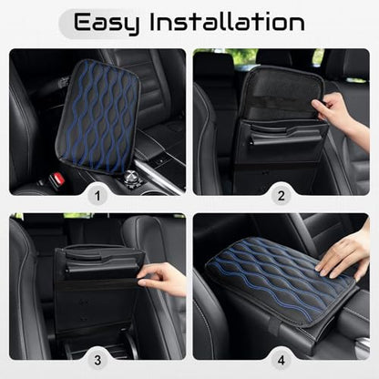 Car Center Console Cover (blue-line)