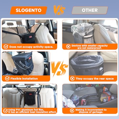 Leakproof Car Trash Can with Lid Hanging Soft Silicone Garbage Bin (Vehicle Trash Can)