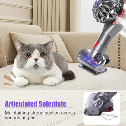 Mini Motorized Tool Brush Head for Dyson V7 V8 V10 V11 V15 Cordless Vacuum Cleaner Head Anti (Mini Motorized Tool)