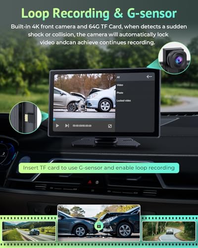 9" Carplay Screen with DashCam Backup Camera