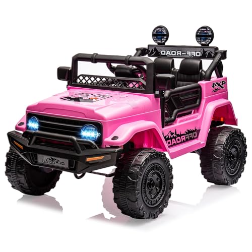 12V Kids Ride On Truck Car with Remote Control (Pink)