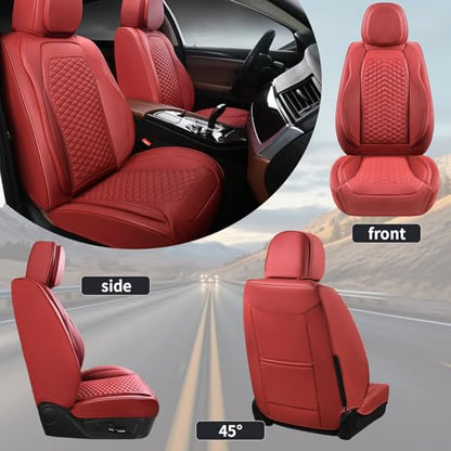 Car Seat Covers Full Set (2 Pack / Burgundy)