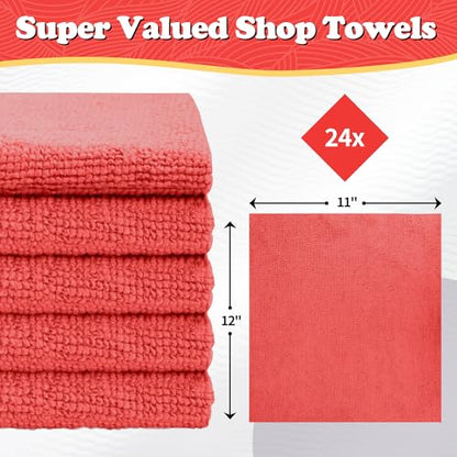 Microfiber Cleaning Cloth (24PK / Red)