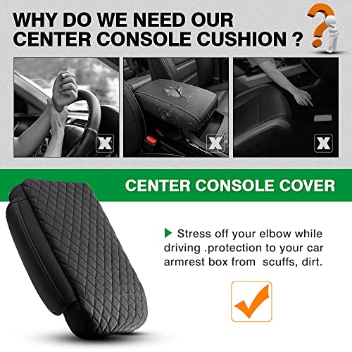 Center Console Cover Kia Sorento Accessories 2026 2025 2024 2023 2022 2021 Armrest Cover Center Console Pad for Kia Sorento PU Leather Armrest Seat Box Cover Protector w (Size for Kia Sorento 2021-2026)