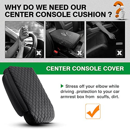 Center Console Cover Kia Sorento Accessories 2026 2025 2024 2023 2022 2021 Armrest Cover Center Console Pad for Kia Sorento PU Leather Armrest Seat Box Cover Protector w (Size for Kia Sorento 2021-2026)