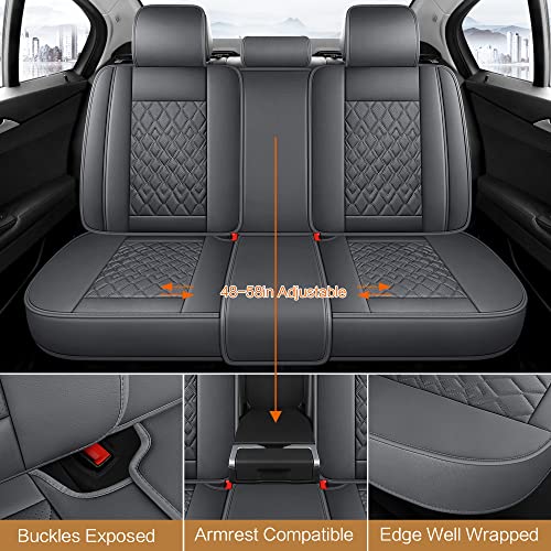 Leather Car Seat Covers Full Set (B-GRAY / FULL SET)